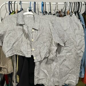 Reformation linen cropped top and skirt set